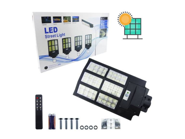 Foco Poste Solar 900 Watt 48 Placas 768 LED con Control Importclick