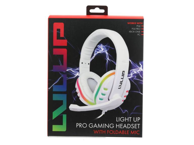 Audífono Level Up Gaming Blanco Luz Rgb