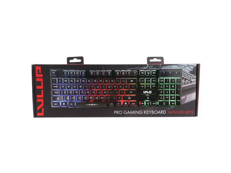 Teclado Gaming Level Up Rainbow Light Up 18 pulgadas