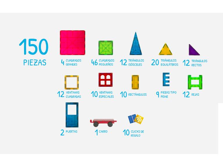 Juego 150 Piezas Magnéticas
