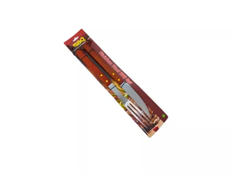 Set Asado Parrilla 2 Piezas Acero Inox. Importclick
