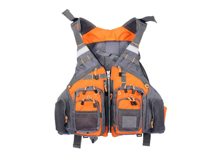Chaleco salvavidas para pesca naranja