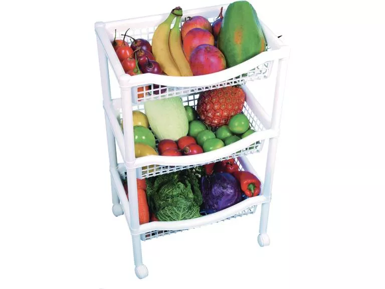 Canasta Movil Rectangular Blanco 45x31x72 cms Rimax