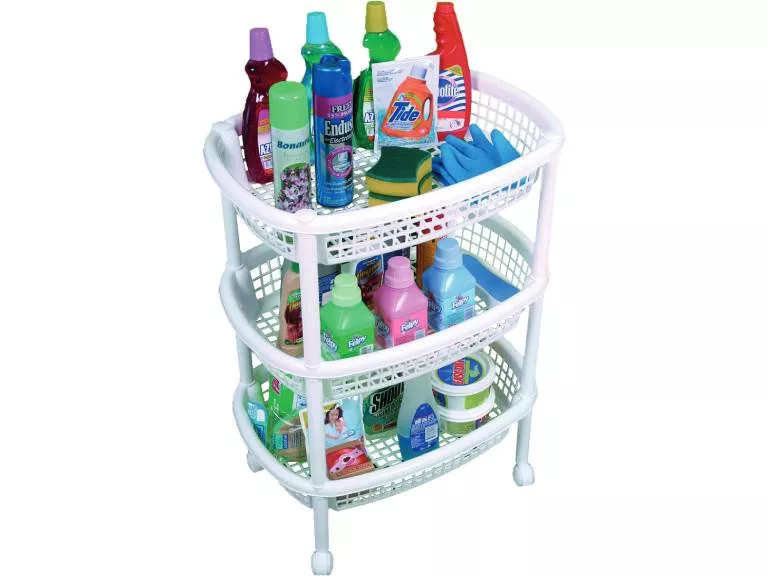 Canasta Movil Ovalada Blanco 54.5x39.2x71.5 cms Rimax