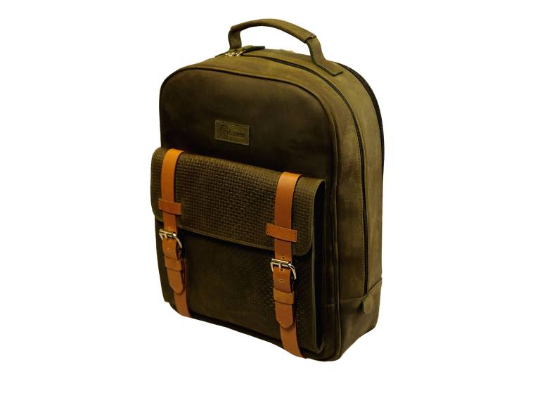Mochila Craftmen 100% Cuero Verde