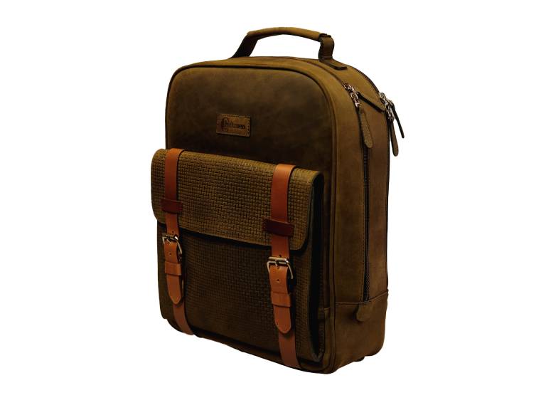 Mochila Craftmen 100% Cuero Verde Musgo