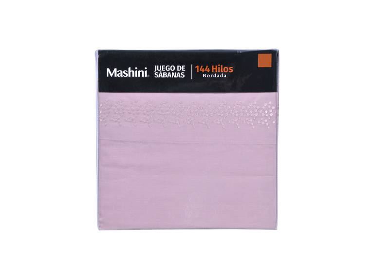 Sábana Bordada 144 Hilos 2 P Puntos Pink-P