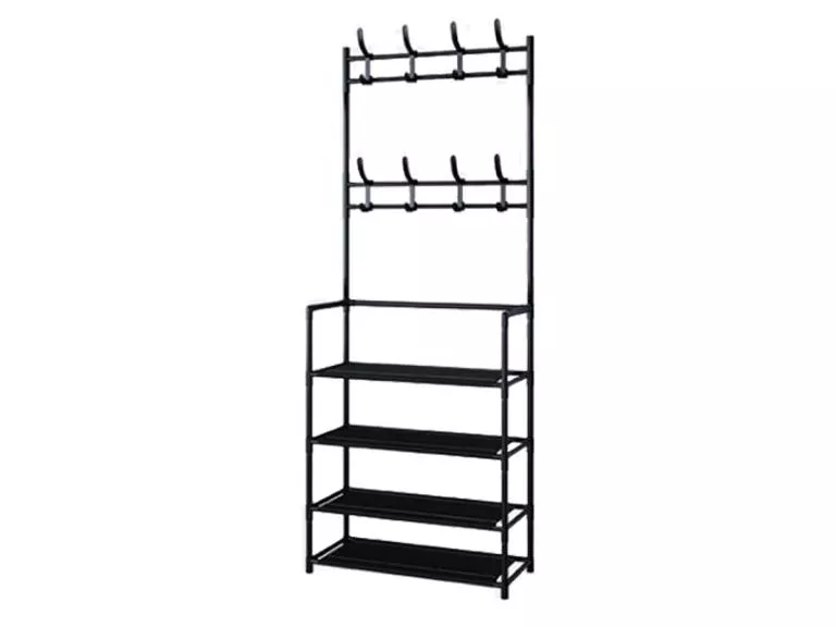Rack estante organizador colgador 4 niveles negro Importclick
