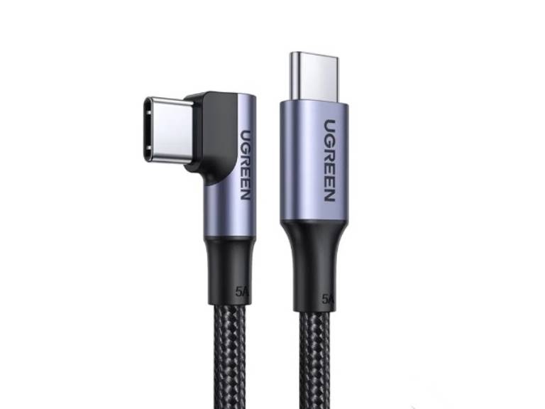 Cable Curvo Usb-C/Usb-C Pd 5A Max Trenzado 3M Negro