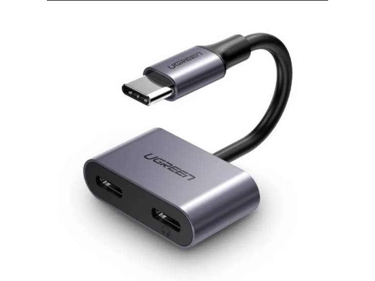 Splitter Usb-C / 2 Usb-C Audio+Carga 3A Max 10cm