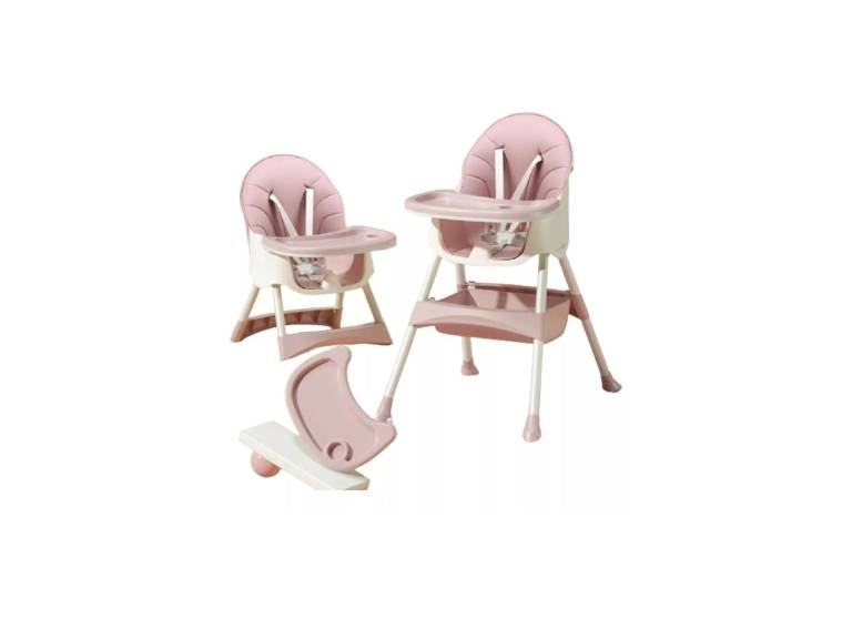 Silla Comer Infantil Seguirad 2 en1 Rosado Importclick