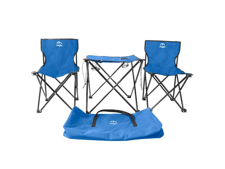 Juego de mesa con sillas plegables azul-R6136