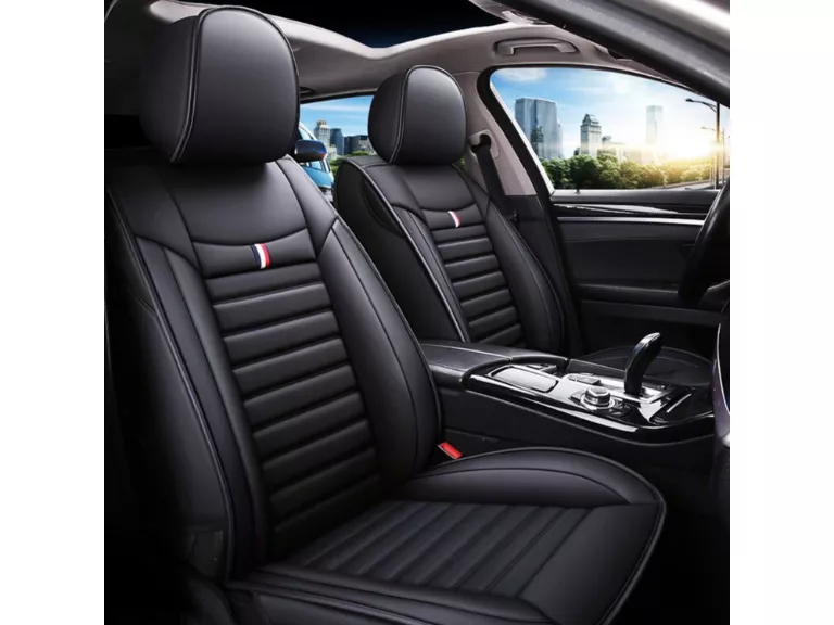 Funda Asiento Auto Deluxe Eco Cuero Milán Negro Importclick