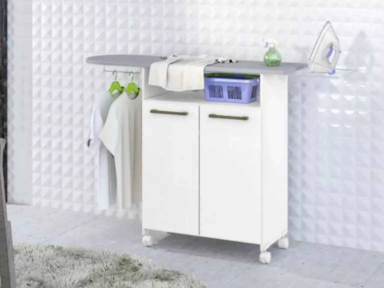 Mueble Tabla Planchar Ruedas Blanco Importclick
