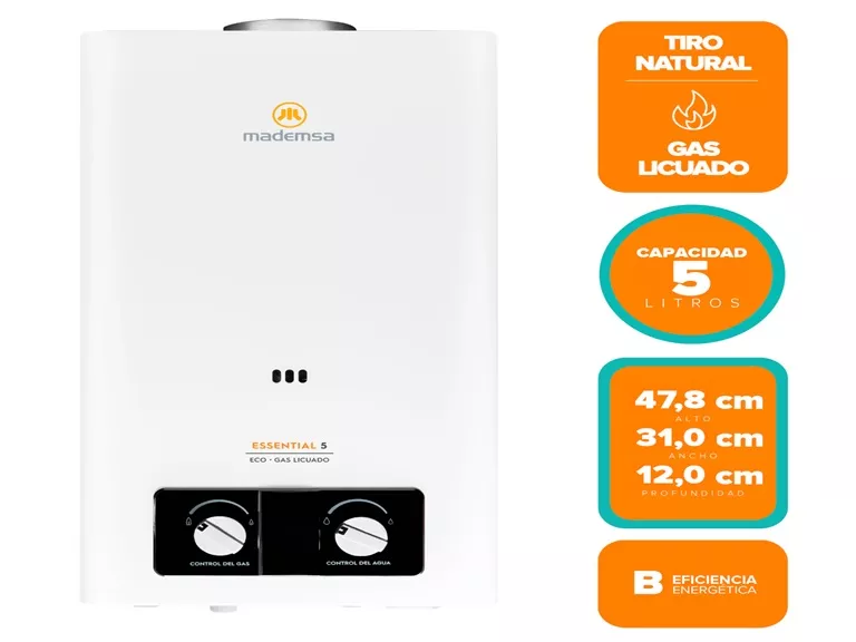Calefont Gas Licuado Mademsa 5 Litros