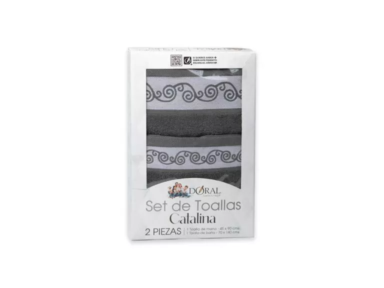 Juego de Toallas Catalina 2 Piezas Doral Gris