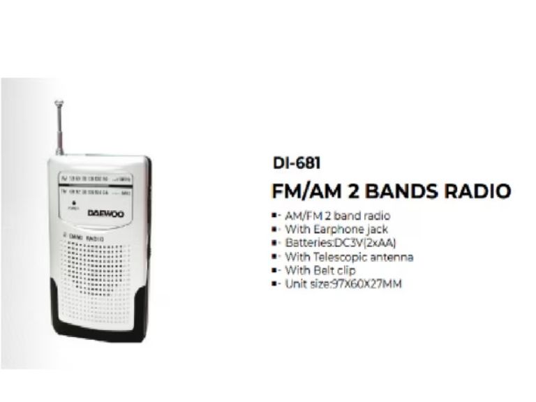 Radio de Bolsillo AM/FM Blanca DI-681