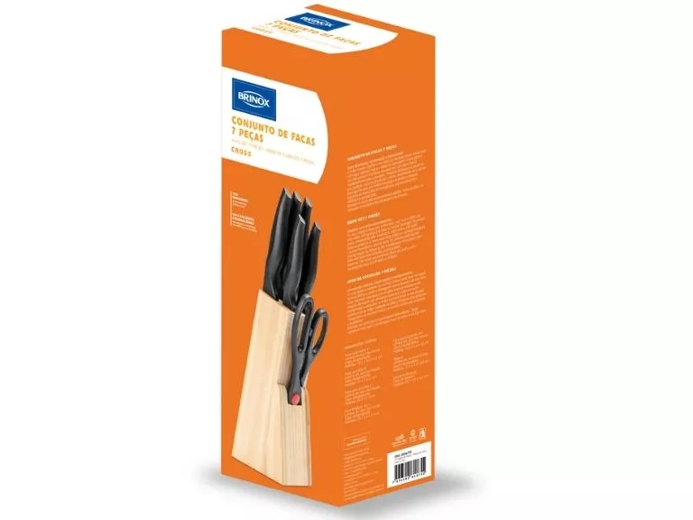 Brinox Set de 5 Cuchillos en acero inoxidable con Taco Cross