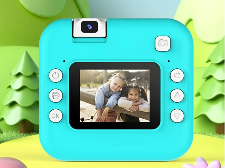 Cámara Instantánea Infantil Azul con Impresión Estilo Polaroid