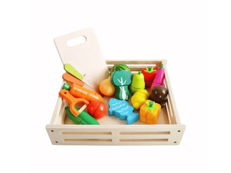 Set 17 Piezas Imán Corta Frutas Verduras Infantil Plástico