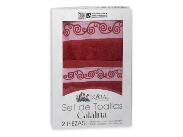 Juego de Toallas Catalina 2 Piezas Doral Roja