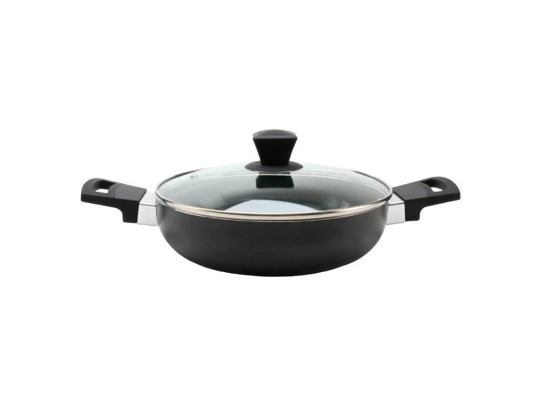 Arrocera Lombardi con Tapa de Vidrio 26 cm Negra