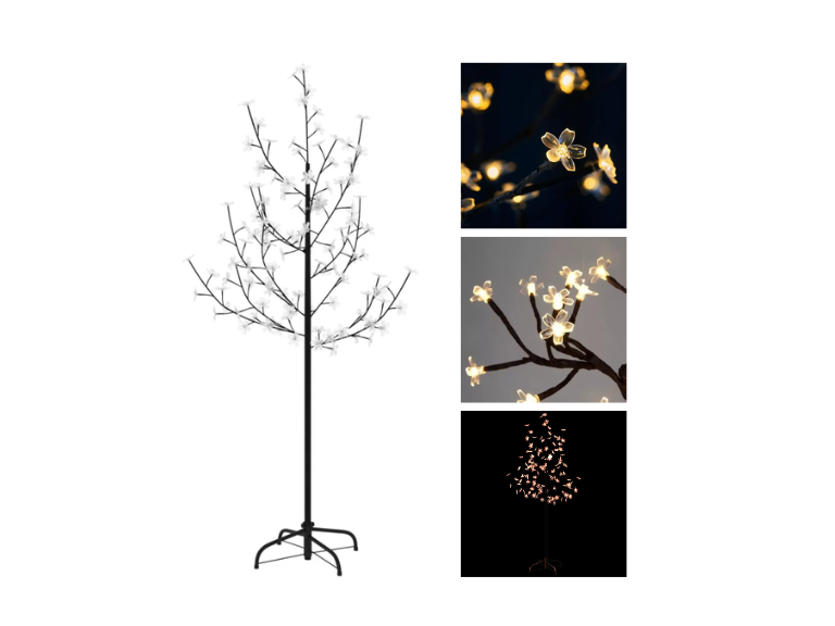 Árbol Decorativo con Luces LED 1.8 Metros Tronco Marrón