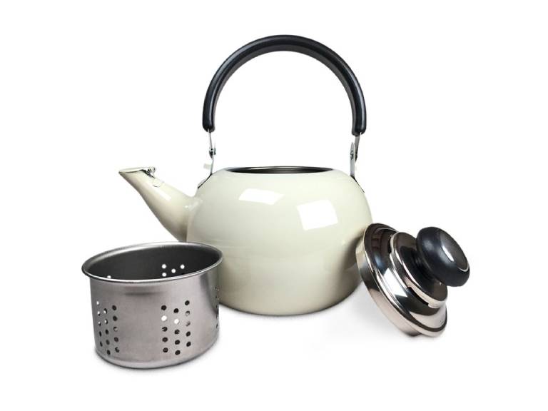 Tetera Diana de Acero Inoxidable Blanca Doral