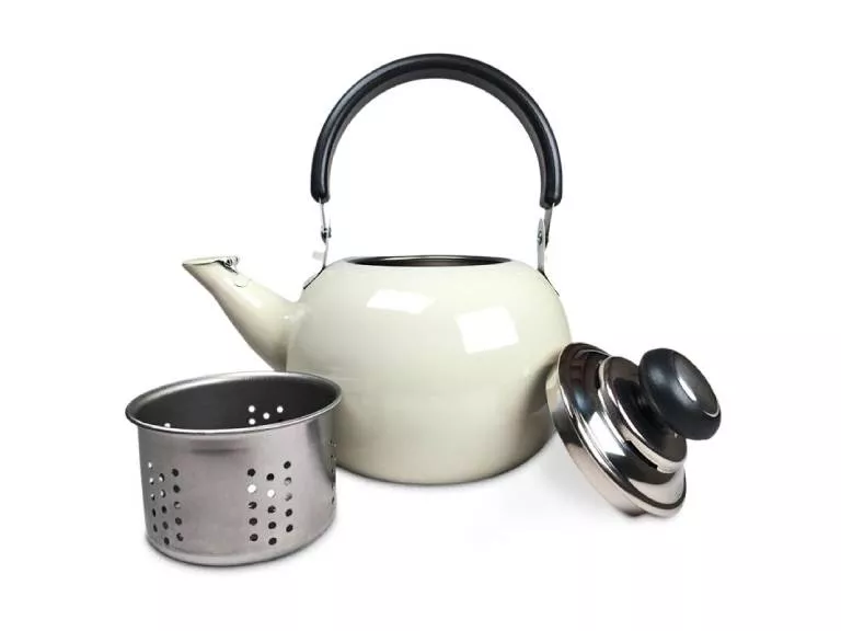 Tetera Diana de Acero Inoxidable Blanca Doral