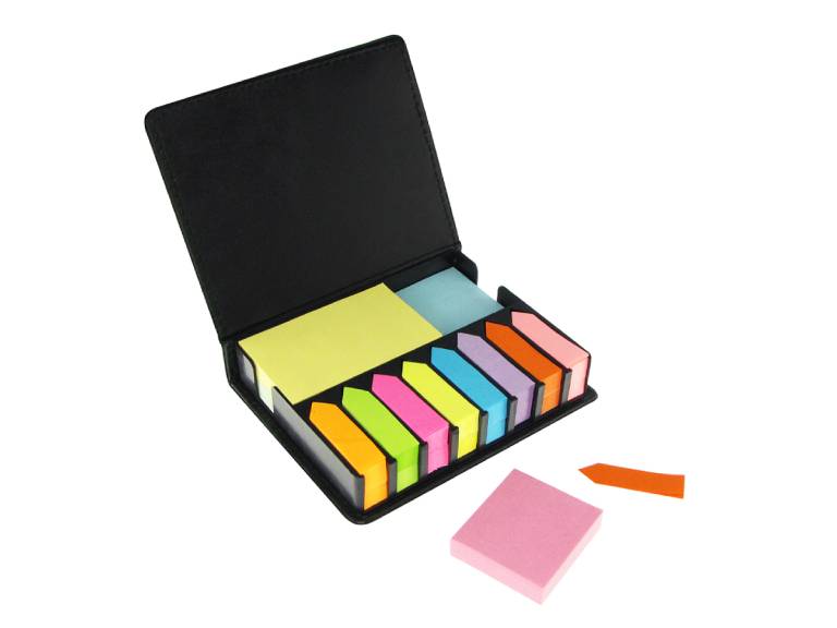 Set de Notas Adhesivas de PU Negro