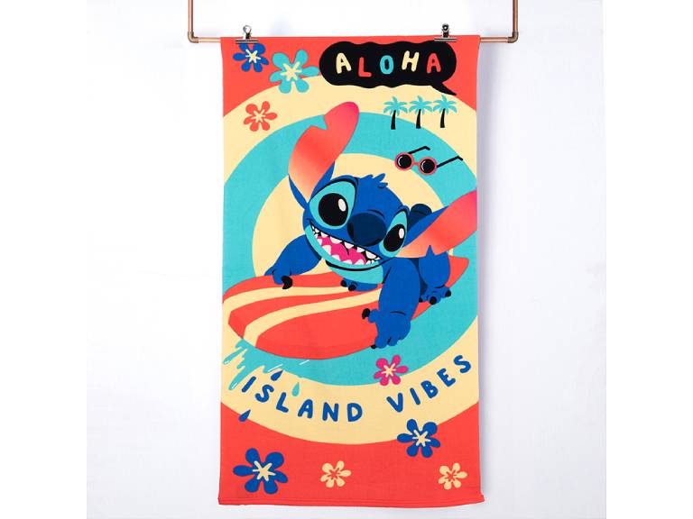Toalla con Bolso Stitch Aloha