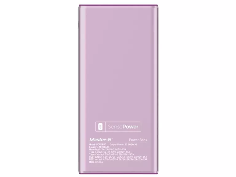 Batería Externa Power Bank 10000 Mah 22.5W Rosada
