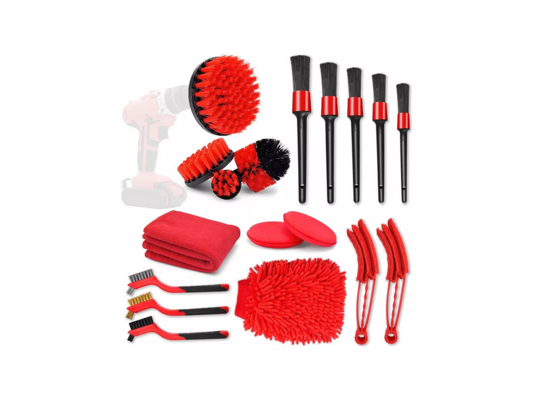 Kit Limpieza 18 Piezas Automóvil Multiuso Interior Exterior