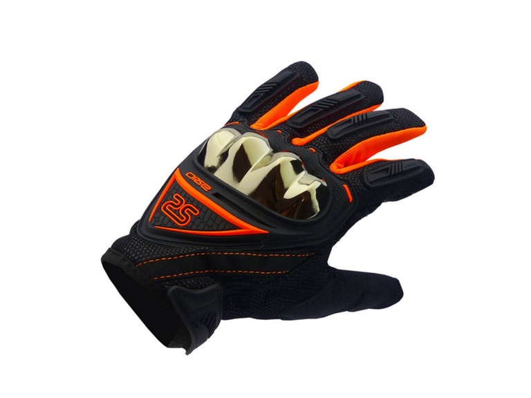 Guante Moto Bicicleta Naranjo Touch Premium
