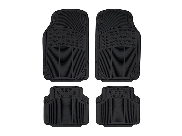 Alfombra Auto Goma Clásico 4 Piezas Negro
