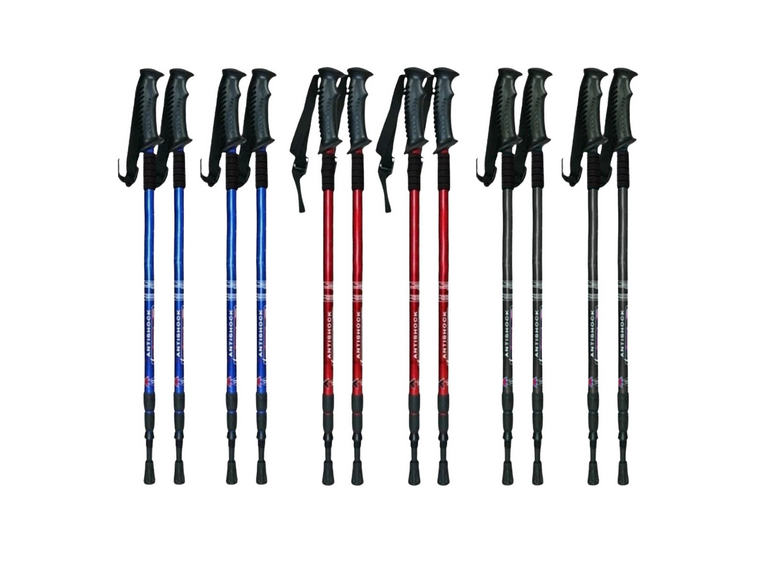 Pack 4 Bastones Trekking Antishock Plegable Montaña