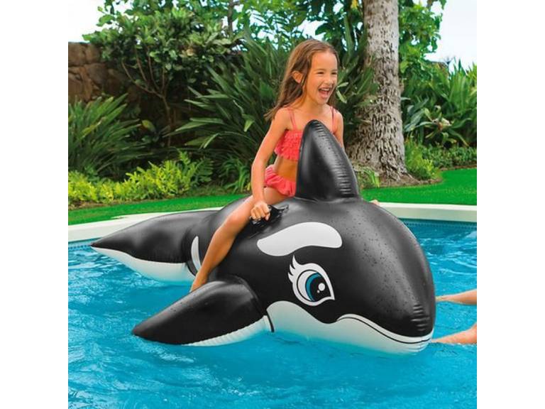 Flotador inflable tipo Ballena 210 cm Negra