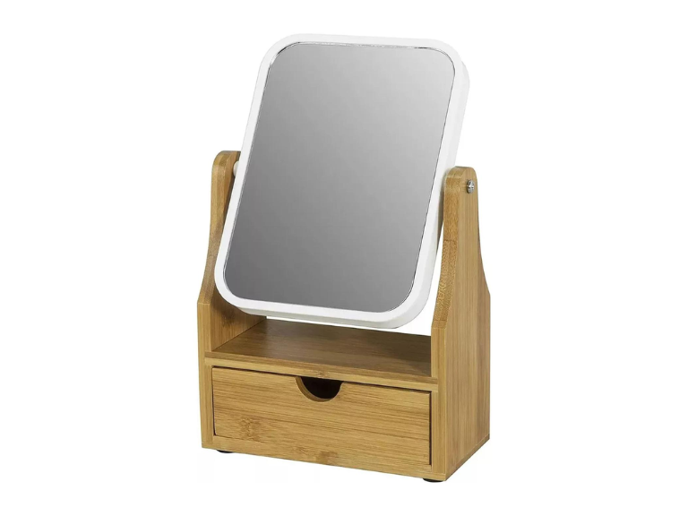 Espejo Maquillaje Rectangular Redondo Rotación 360 grados