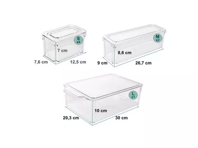 Set 7 Contenedores Organizadores Refrigerador Tapa