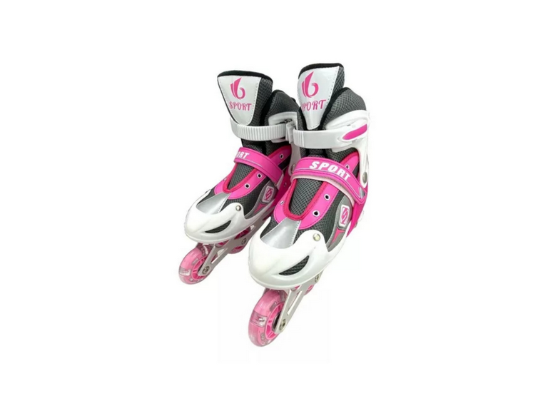 Patines Roller Línea Juveniles Ajustable Rosado L