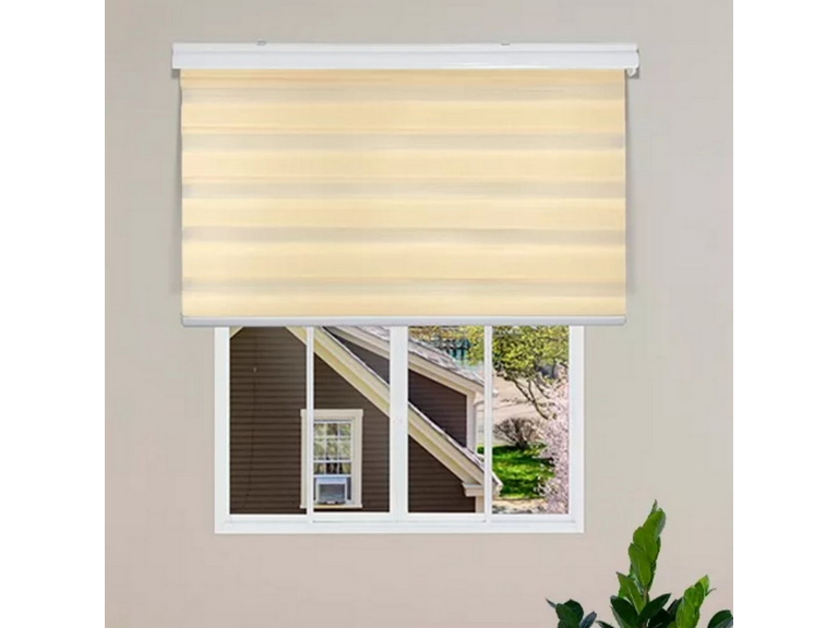 Cortina Roller Dúo Zebra Día Noche Beige 120 X 200 cm