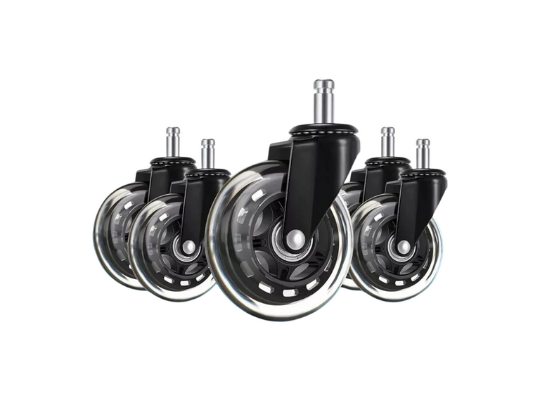 Pack 5 Ruedas Silicona Sillas Gamer Oficina Giratoria