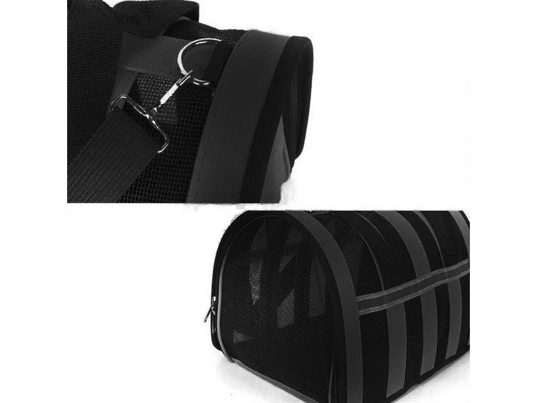 Bolso Transporte Mascotas Negro 34x24x23 cm