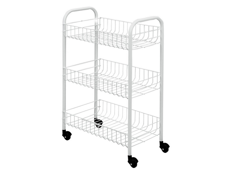 Organizador Cocina Metal Blanco Ruedas 61 x 27 cm