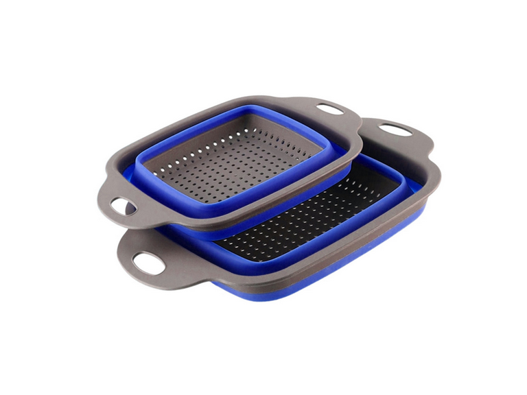 Pack 2 Coladores Escurridor Rectangular Cocina Azul