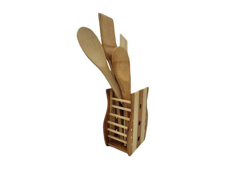 Set 4 Utensilios Cocina Madera 30 cm