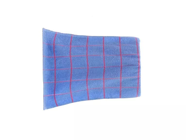 Set 12 Paños Cocina Fleco Cuadro 65G 60X40 cm Celeste