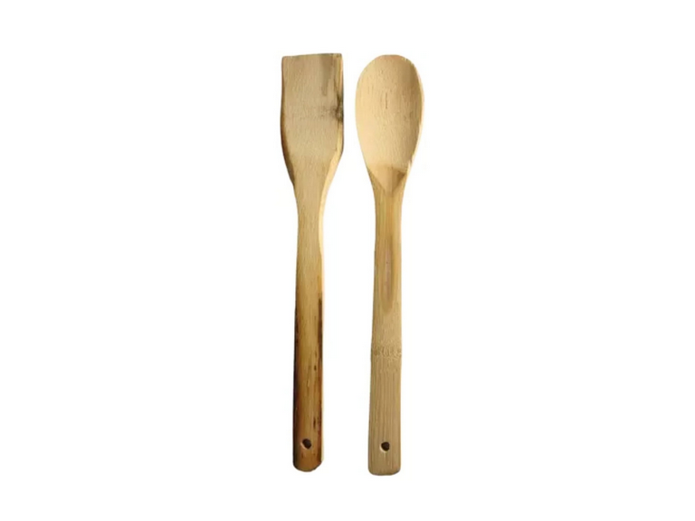 Set Utensilios 4 Piezas Bambú Cocina Antiadherente