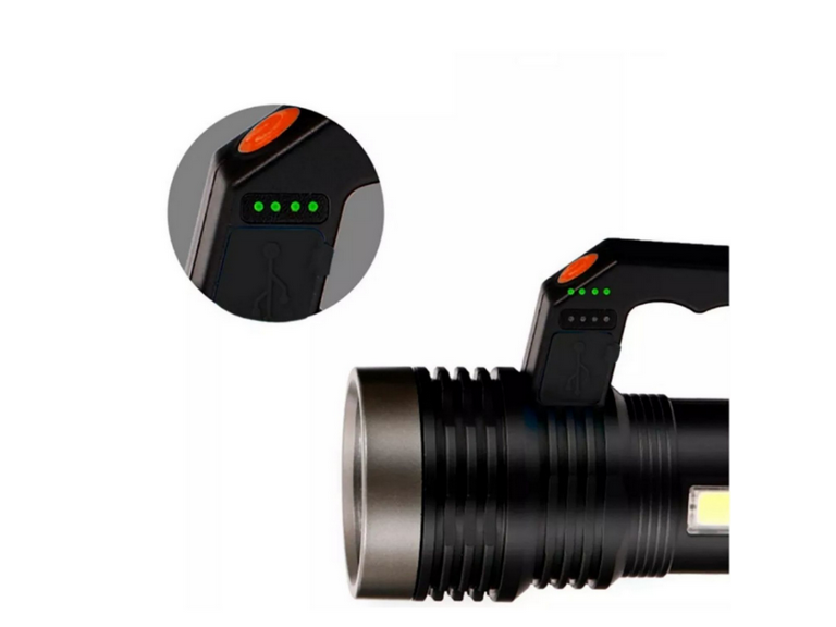 Linterna Solar 1 LED + 1 COB Recargable Indicador Carga