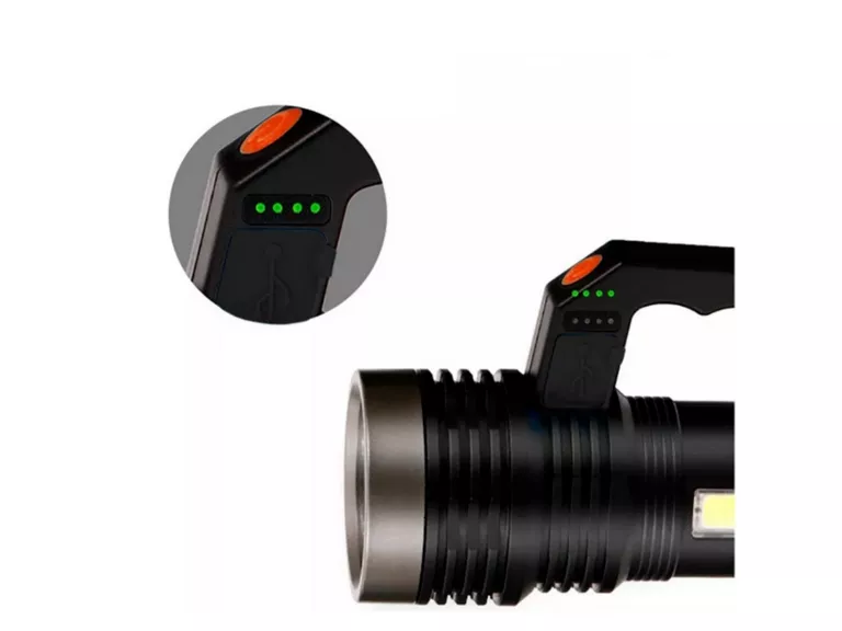 Linterna Solar 1 LED + 1 COB Recargable Indicador Carga